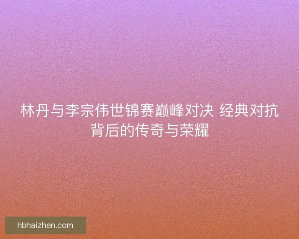 林丹与李宗伟世锦赛巅峰对决 经典对抗背后的传奇与荣耀
