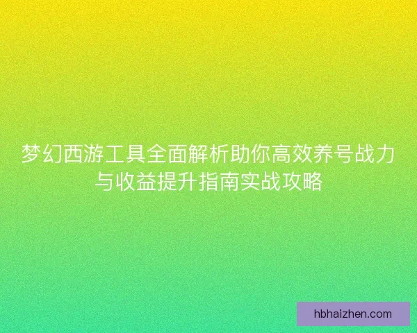 梦幻西游工具全面解析助你高效养号战力与收益提升指南实战攻略